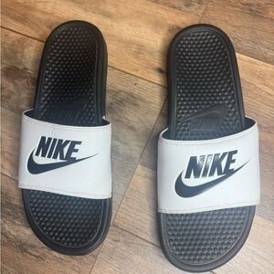 Nike Black and White Slides